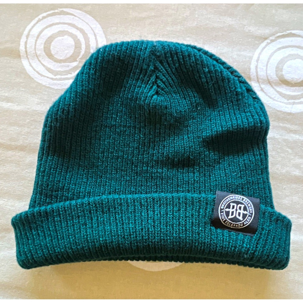 Breckenridge Brewery Green Knit Acrylic Solid Beanie Hat Men One Size